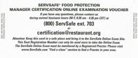 ServSafe Food Protection Manager Certification Online Exam Voucher
