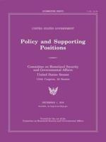 United States Government Policy and Supporting Positions, December 1,2016 (Plum Book)