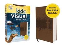 Niv, Kids' Visual Study Bible, Leathersoft, Bronze, Full Color Interior, Peel/Stick Bible Tabs