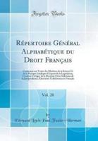 Répertoire Général Alphabétique Du Droit Français, Vol. 20