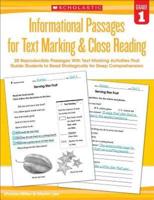 Informational Passages for Text Marking & Close Reading: Grade 1