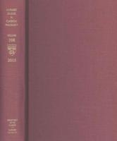 Harvard Studies in Classical Philology. Volume 108