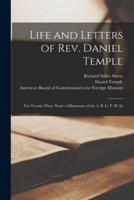 Life and Letters of Rev. Daniel Temple