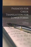 Passages for Greek Translation for Lower Forms