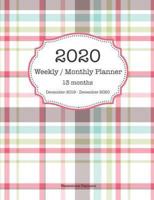 2020 Weekly / Monthly Planner 13 Months - December 2019 - December 2020