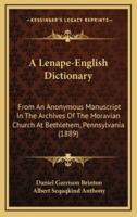 A Lenape-English Dictionary