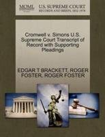 Cromwell v. Simons U.S. Supreme Court Transcript of Record with Supporting Pleadings