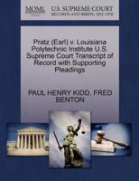 Pratz (Earl) v. Louisiana Polytechnic Institute U.S. Supreme Court Transcript of Record with Supporting Pleadings