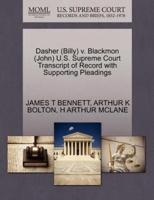 Dasher (Billy) v. Blackmon (John) U.S. Supreme Court Transcript of Record with Supporting Pleadings