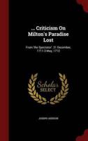 ... Criticism on Milton's Paradise Lost