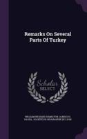 Remarks On Several Parts Of Turkey