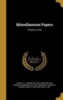Miscellaneous Papers; Volume No.100