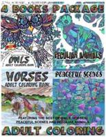 Adult Coloring Books - 4 Books Package