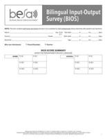 Bilingual English-Spanish Assessment™ (BESA™): Bilingual Input-Output Surveys (BIOS)