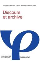 Discours Et Archive