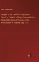The Law of the Common Prayer of the Church of England