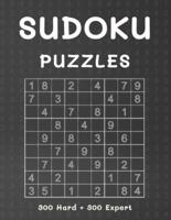 Sudoku Puzzles 300 Hard + 300 Expert : 600 Sudoku Puzzle Book for Adults with Solutions   Hard to Expert