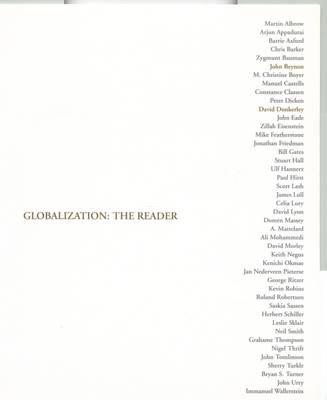 The Globalisation Reader