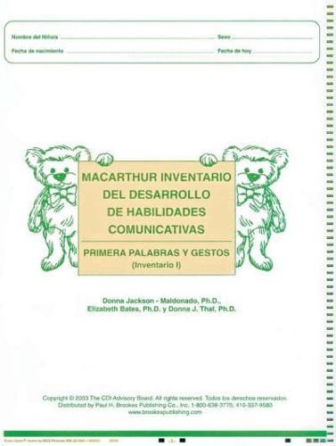 Macarthur Communicative Development Inventories (Cdis) Inventario I: Primeras Palabras Y Gestos (Package of 25)